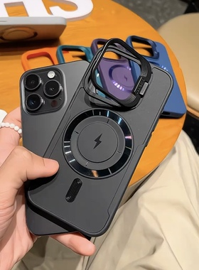 隐形支架磁吸软壳适用苹果16Pro手机壳iPhone15Promax镜头全包14pro新款13保护套15小众pm男女14超薄16防12