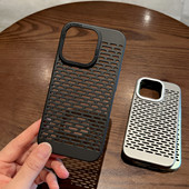 适用iphone15promax手机壳新款 苹果16pro超薄硬壳13透气散热12磨砂max肤感ip15镂空14PM全包防摔11夏天保护套