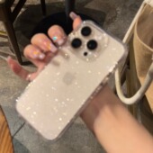 适用iphone16promax手机壳透明细闪苹果15promax奢华高级14pro超仙13全包防摔12女神气质11爆款 闪粉保护套软