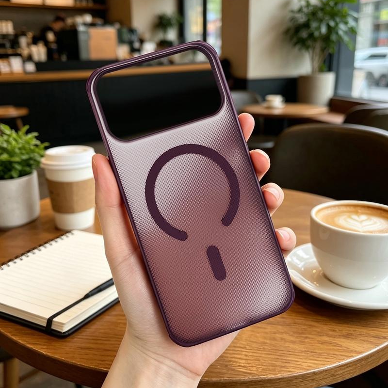 肤感磨砂防滑波点适用苹果18promax高级颗粒透色手机壳iPhone17Pro360旋转磁吸支架16防摔气囊15全包保护套14