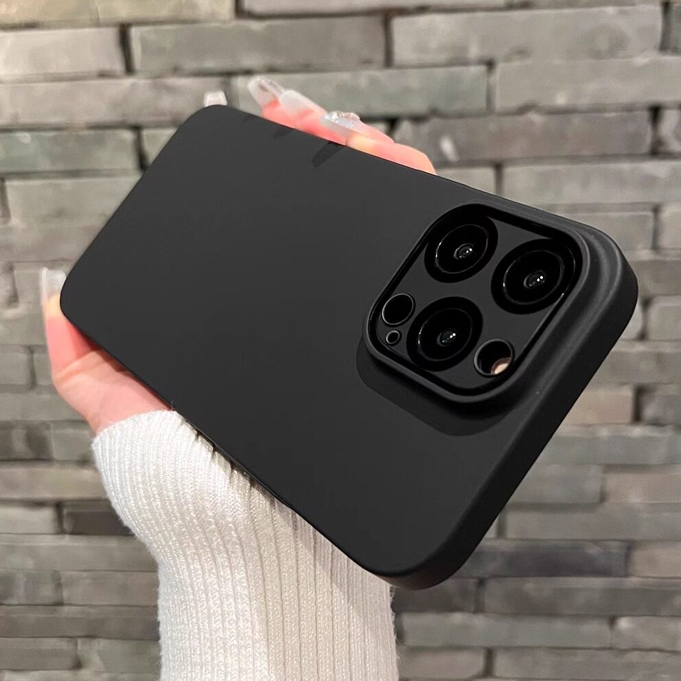 超薄肤感磨砂适用iphone15pro手机壳苹果16promax新款自带镜头膜14pro max黑武士13男11纯色plus全包12保护套