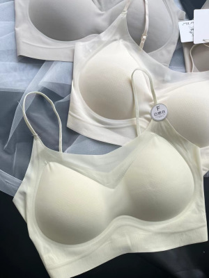 夏季薄款美背透气果冻条软支撑提拉内衣小胸聚拢收副乳无钢圈文胸