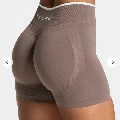 TEVEO 无缝高腰提臀拼色健身运动裤（对版原标）