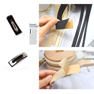 韩国进口鹿皮绒面多尺寸背带胶包发夹弹簧夹用织带手工发饰辅材料