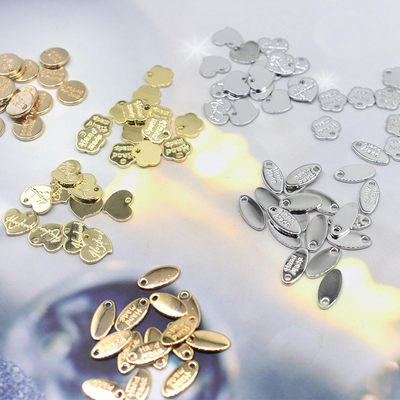 韩国进口金色手作圆心椭圆形吊牌