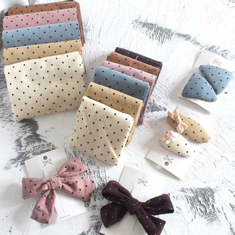 韩国产小黑点条纹绒织带手工diy儿童蝴蝶结刘海碎发边夹发箍材料