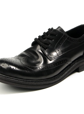 宴会商务轻奢小众进口马皮复古正装牛津Brogue手工雕花男鞋英伦潮