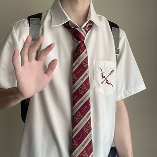 以神之名|DK男女白色日系短袖长袖衬衫赠同款领带