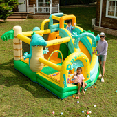 博士豚鳄龙儿童充气城堡室内小型蹦蹦床家用室外大型滑梯淘气堡