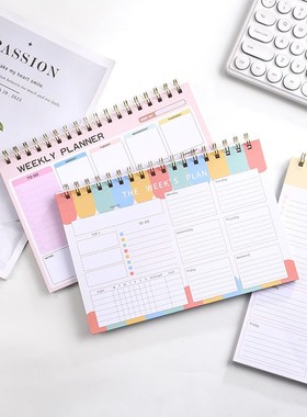 创意周计划线圈本便签本Weekly Planner自律打卡学习计划笔记本子
