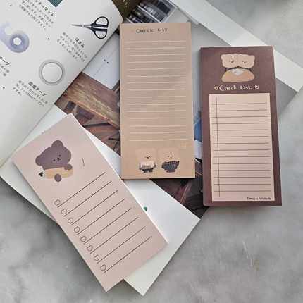 ins风高颜小熊todo list便签纸学生用可撕无粘性可爱少女心便条本