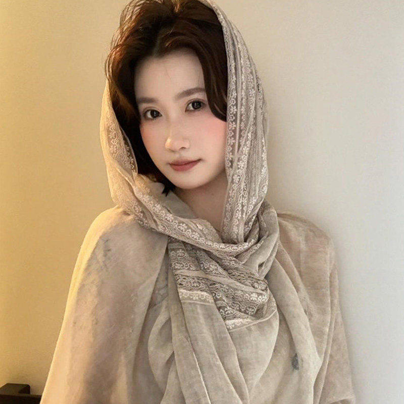 春夏蕾丝防晒丝巾披肩女士高级感