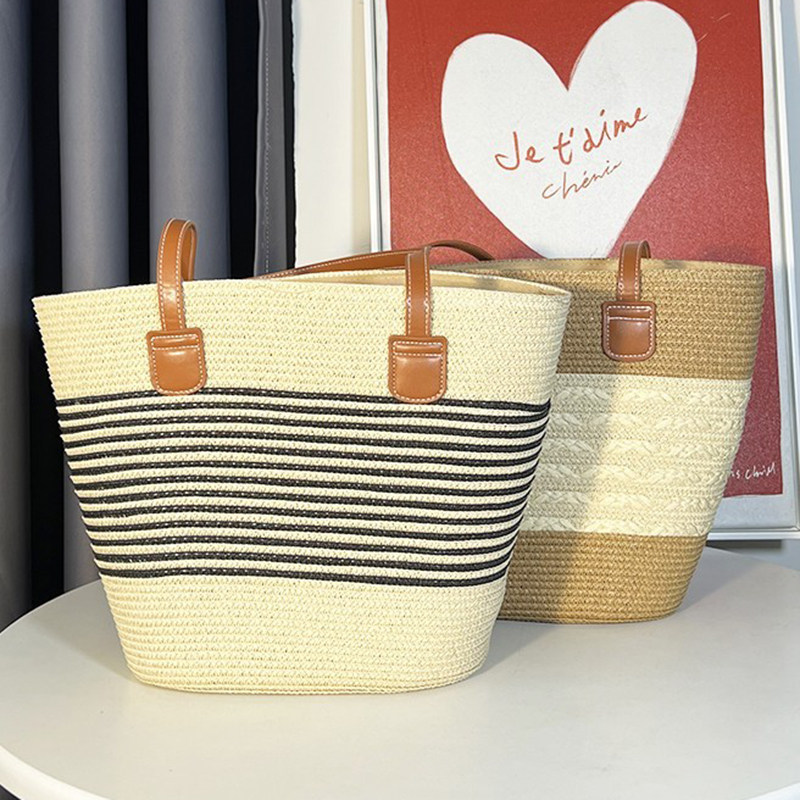 大容量编织包包女式2026新款时尚洋气单肩包高级感草编女包托特包