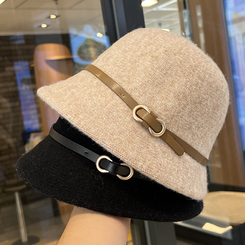 2025年秋冬季新款赫本风毛呢渔夫帽子女防寒保暖时尚显脸小礼帽潮