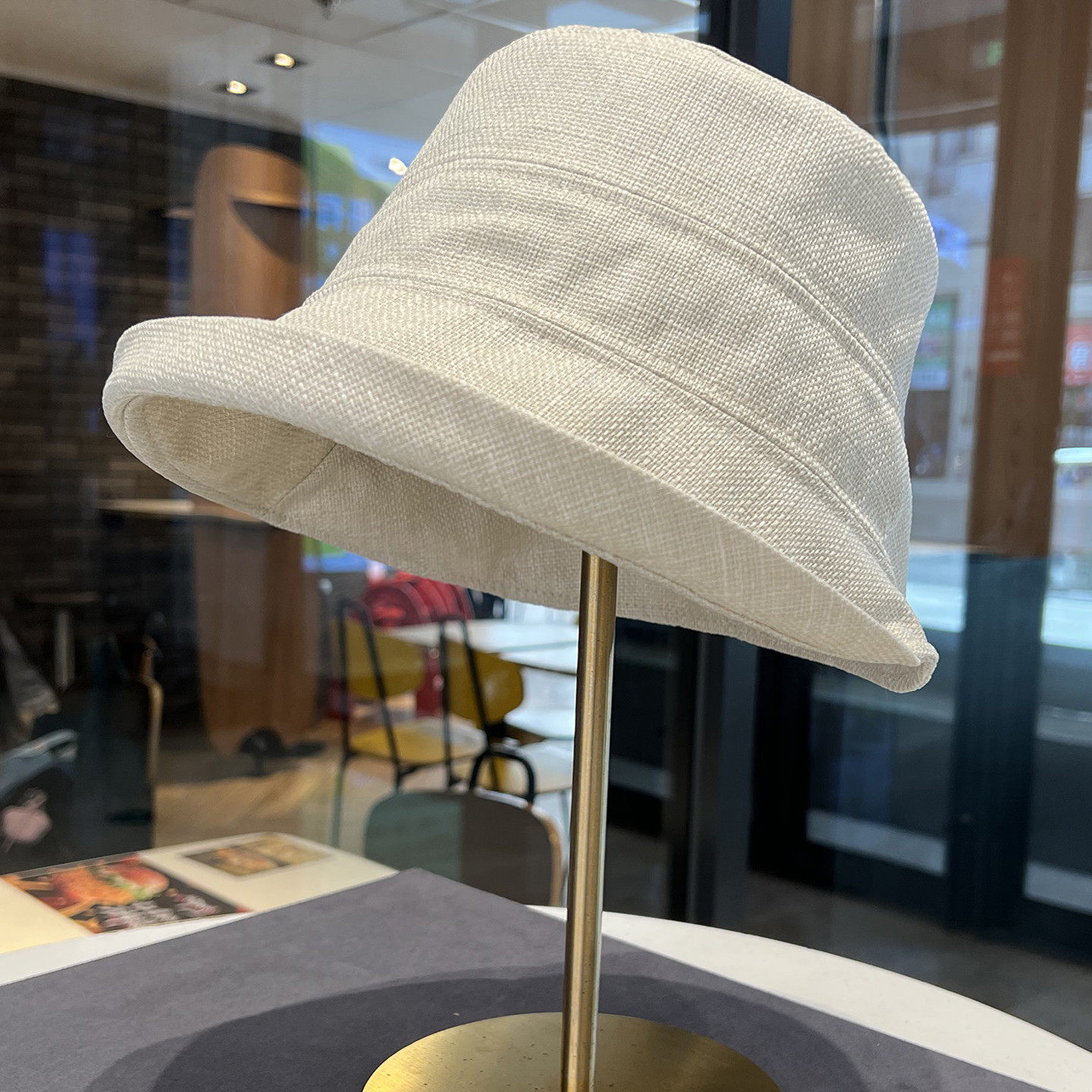 渔夫帽纯色棉麻帽子女款2026新款卷边遮阳帽百搭素颜遮脸水桶盆帽