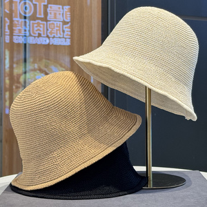 夏季细钩针遮阳渔夫帽子女春夏季新款宽檐显脸小防晒帽太阳帽草帽