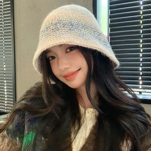 混色针织毛线帽休闲秋冬厂家直销