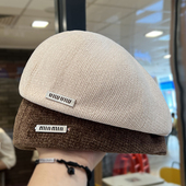 字母小标贝雷帽子女韩版 反戴时尚 复古显脸小百搭前进帽 新款 春秋季
