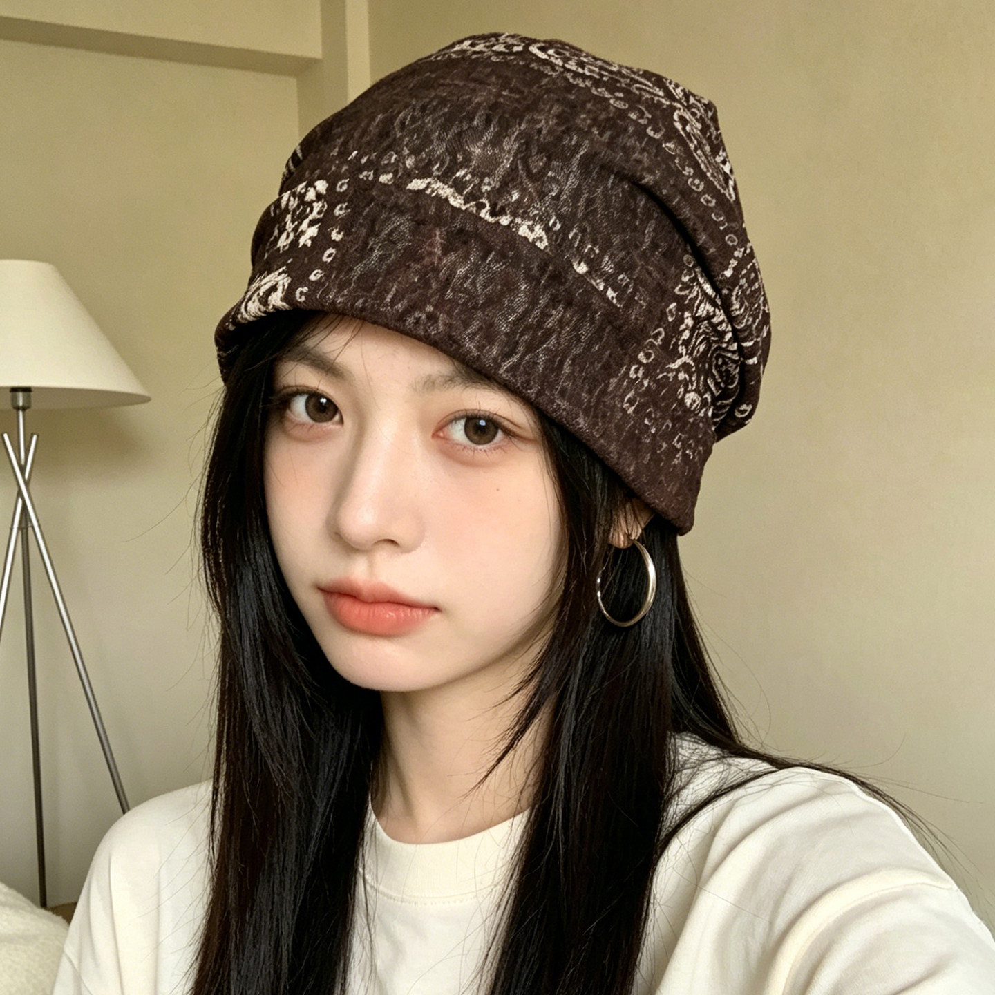 韩版复古腰果花堆堆帽女夏透气