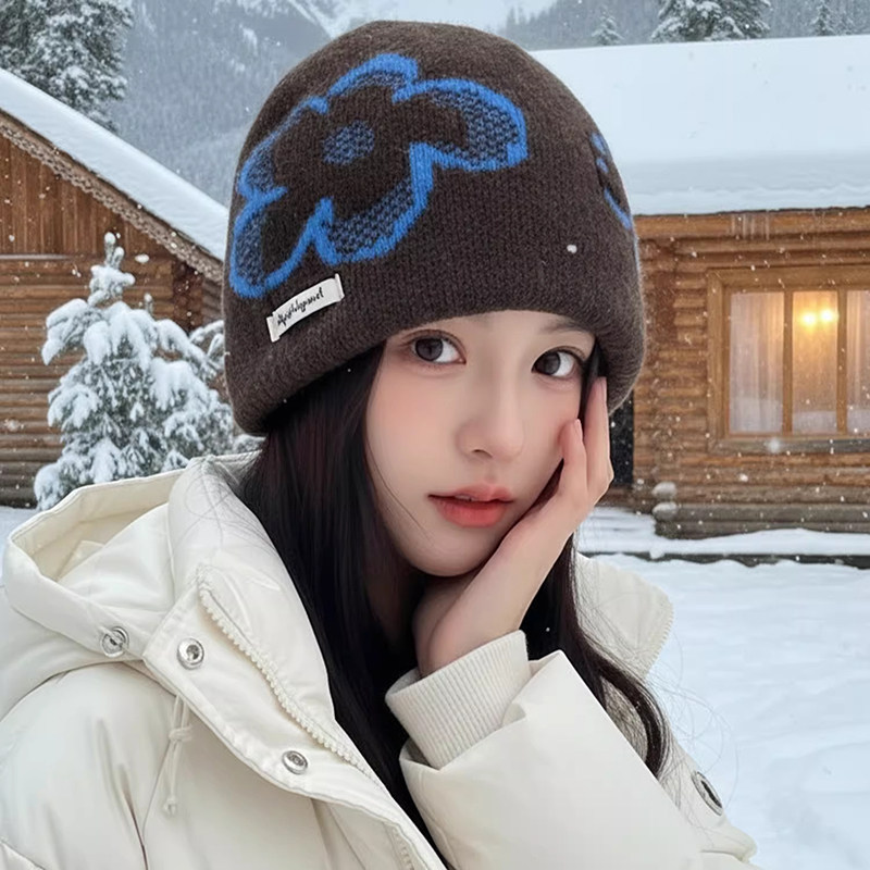 韩版ins复古提花针织帽子女秋冬季2025新款保暖显脸小包头帽冷帽,服饰配件/皮带/帽子/围巾,帽子,淘宝优惠券,粉丝福利购,淘宝优惠卷