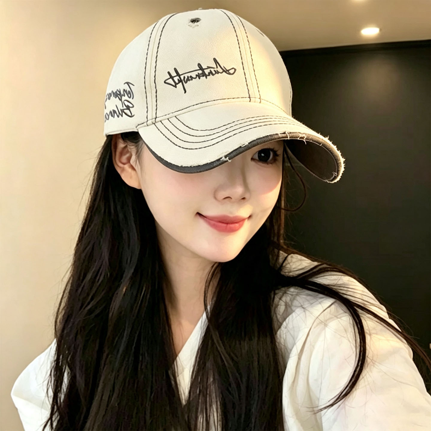 美式复古字母刺绣显脸小棒球帽