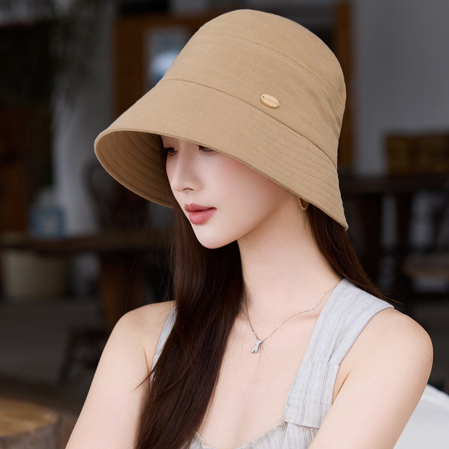 韩系简约时尚百搭渔夫帽子女款2026新款宽檐显脸小素颜遮阳防晒帽
