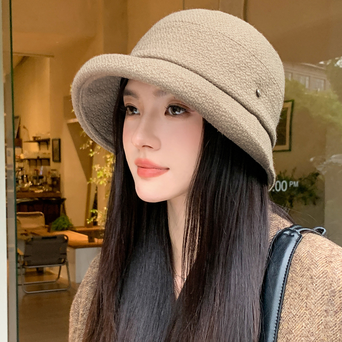 韩版宽檐渔夫帽女显脸小秋季款
