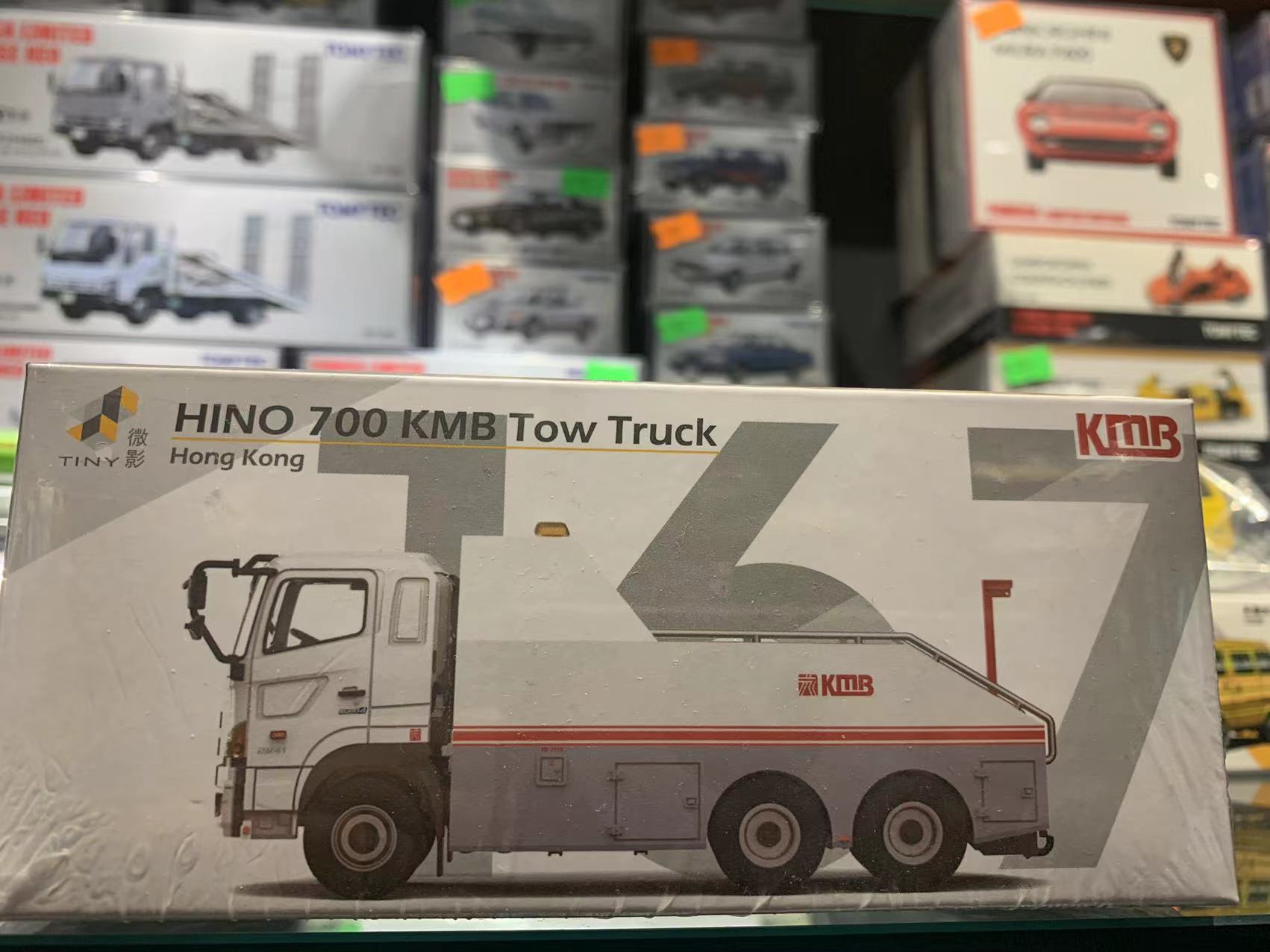 TINY X合金汽车模型167#日野700 1：76香港KMB九巴工程拖车