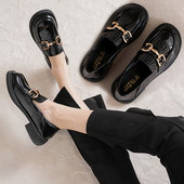 41一43单鞋 真皮小皮鞋 英伦平底大码 女鞋 女2025新款 通勤黑色乐福鞋