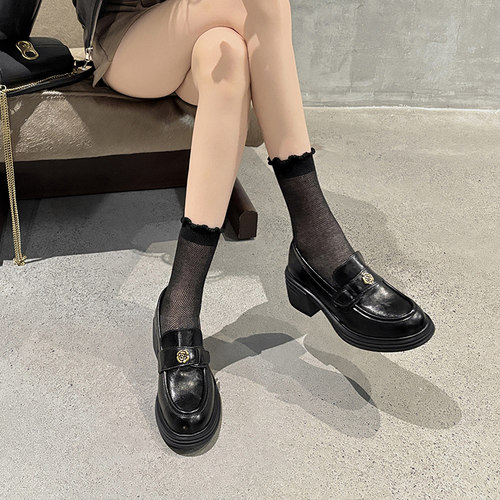 学院英伦风小皮鞋粗跟单鞋jk制服