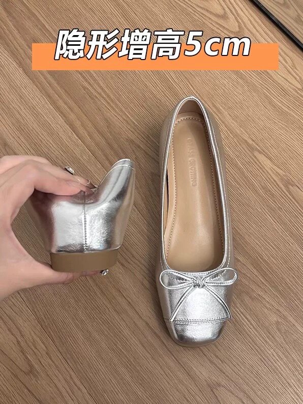 小个子内增高玛丽珍鞋女法式复古