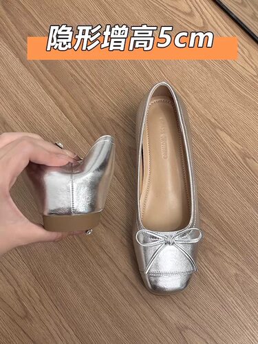 小个子内增高玛丽珍鞋女法式复古