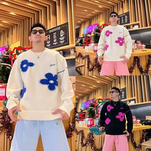 冬季新款圆领套头百搭时尚潮流个性休闲针织衫慵懒宽松男款毛衣