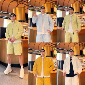 夏季新款百搭潮流简约小众纯色轻薄防晒男款外套短裤时尚休闲套装