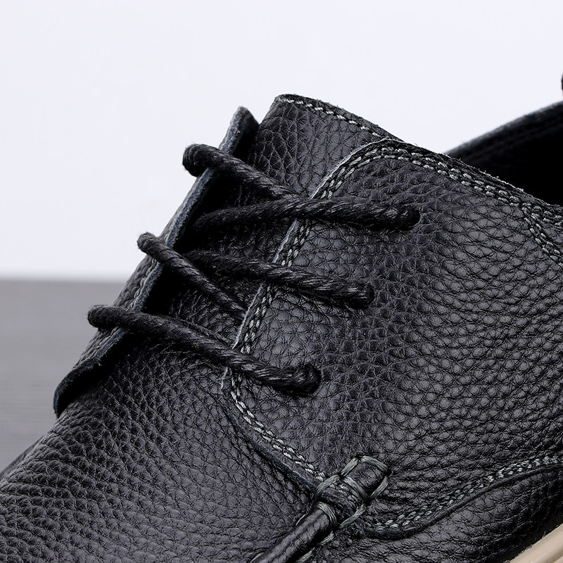 대외 무역  가죽 남성 캐주얼 가죽 신발 영국 다재다능한 레이스 업 운동화 부드러운 밑창 통기성 있고 편안한 드라이빙 슈즈