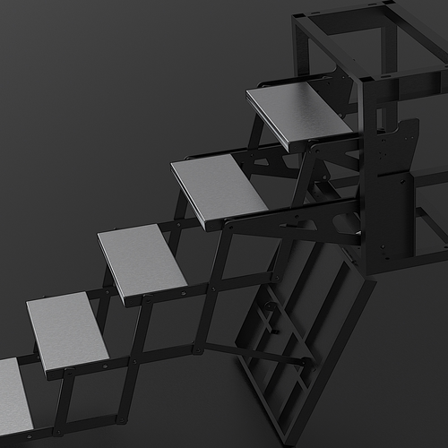 房车重卡五层手动电动折叠梯