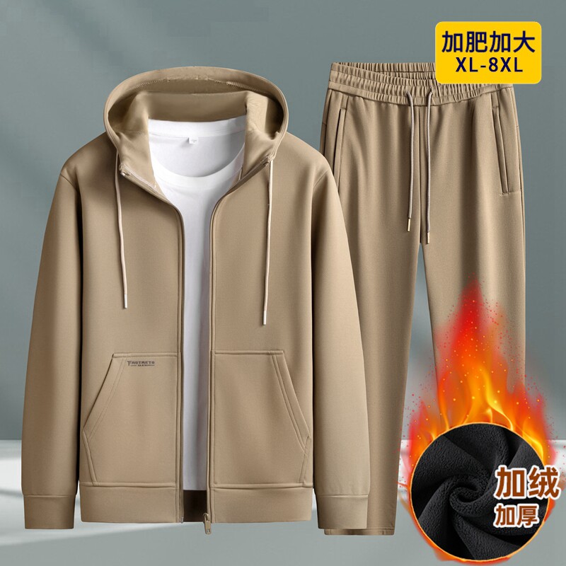 棉质连帽卫衣男春秋季加肥加大码