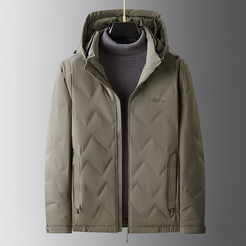 特大码男装轻薄羽绒服加肥加大男士商务冬装胖子肥佬立领外套