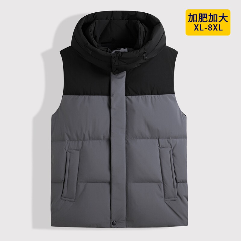 男士羽绒马甲加肥加大码宽松白鸭绒坎肩胖子冬季保暖加厚背心外套