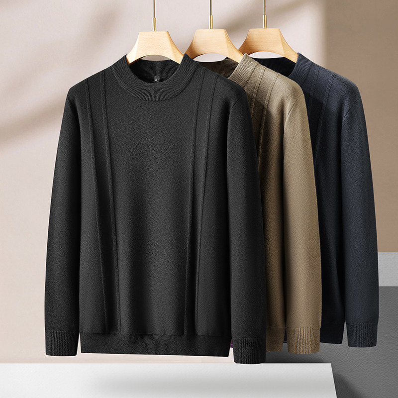 大码男半高领毛衣冬季胖子毛线衣内搭保暖肥佬针织打底衫加肥加大