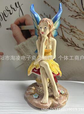 跨境新款花仙子家居庭院装饰摆件花园精灵手办微景观摆件厂家直发