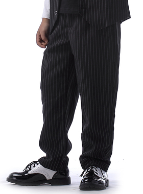 battle少年儿童街舞西裤POPPIN/LOCKING裤子黑白条纹震感舞funky
