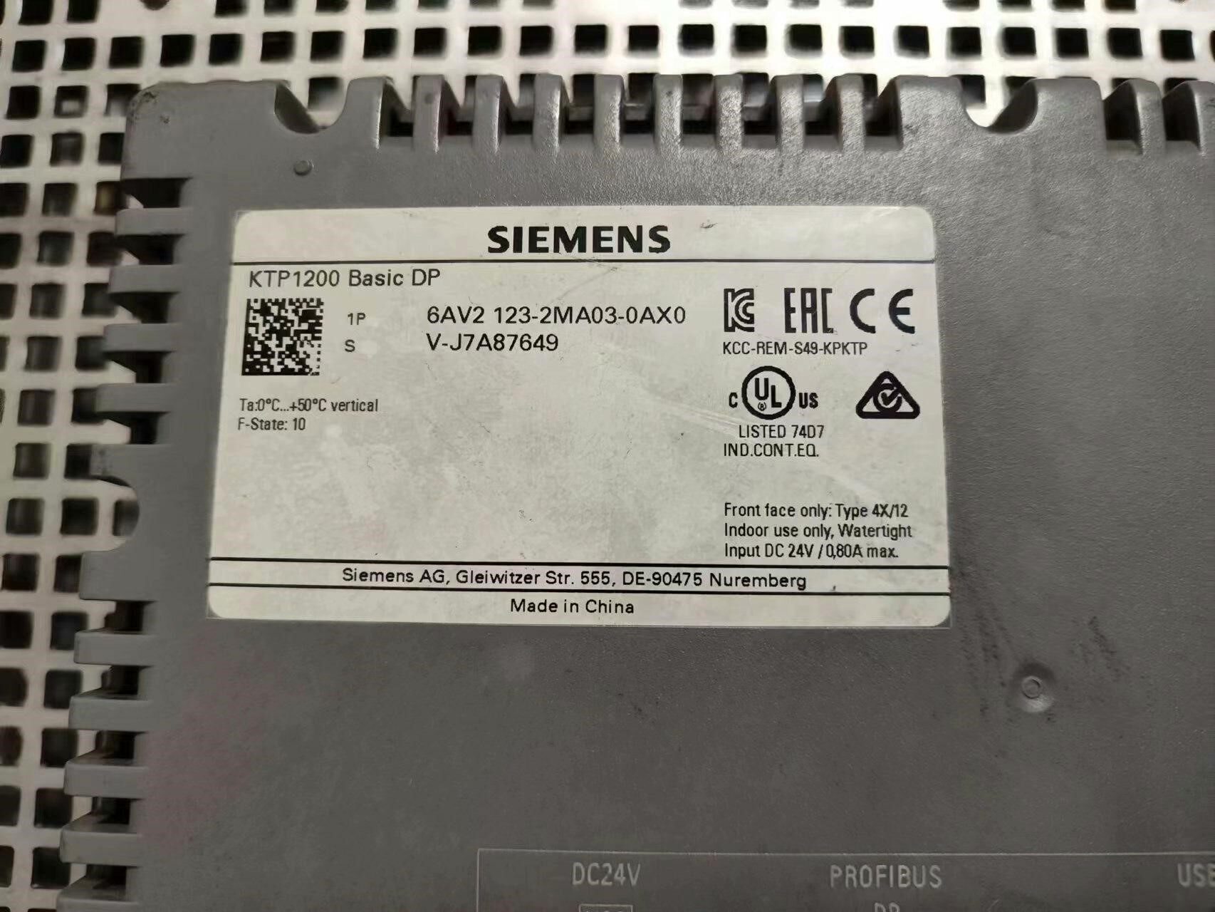 西门子触摸屏SIEMENS KTP1200 Basic DP