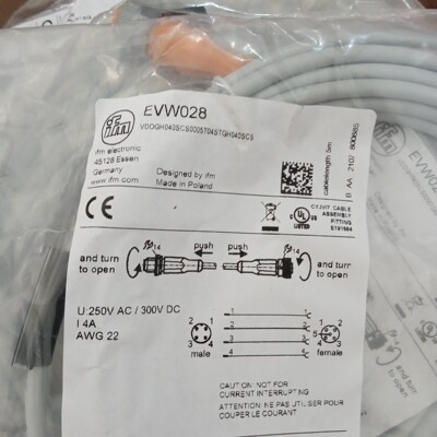 全新原装正品易福门传感器连接线EVW026工程剩余14个