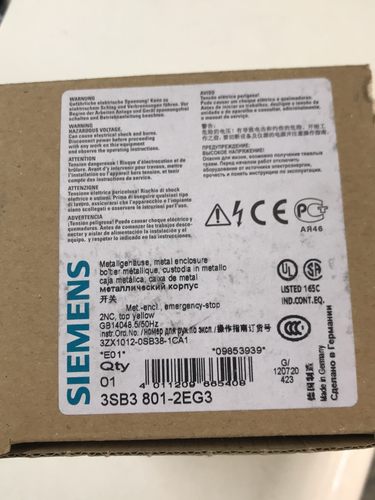德国原装备件西门子急停按钮，金属盒3SB3801-2EG3,