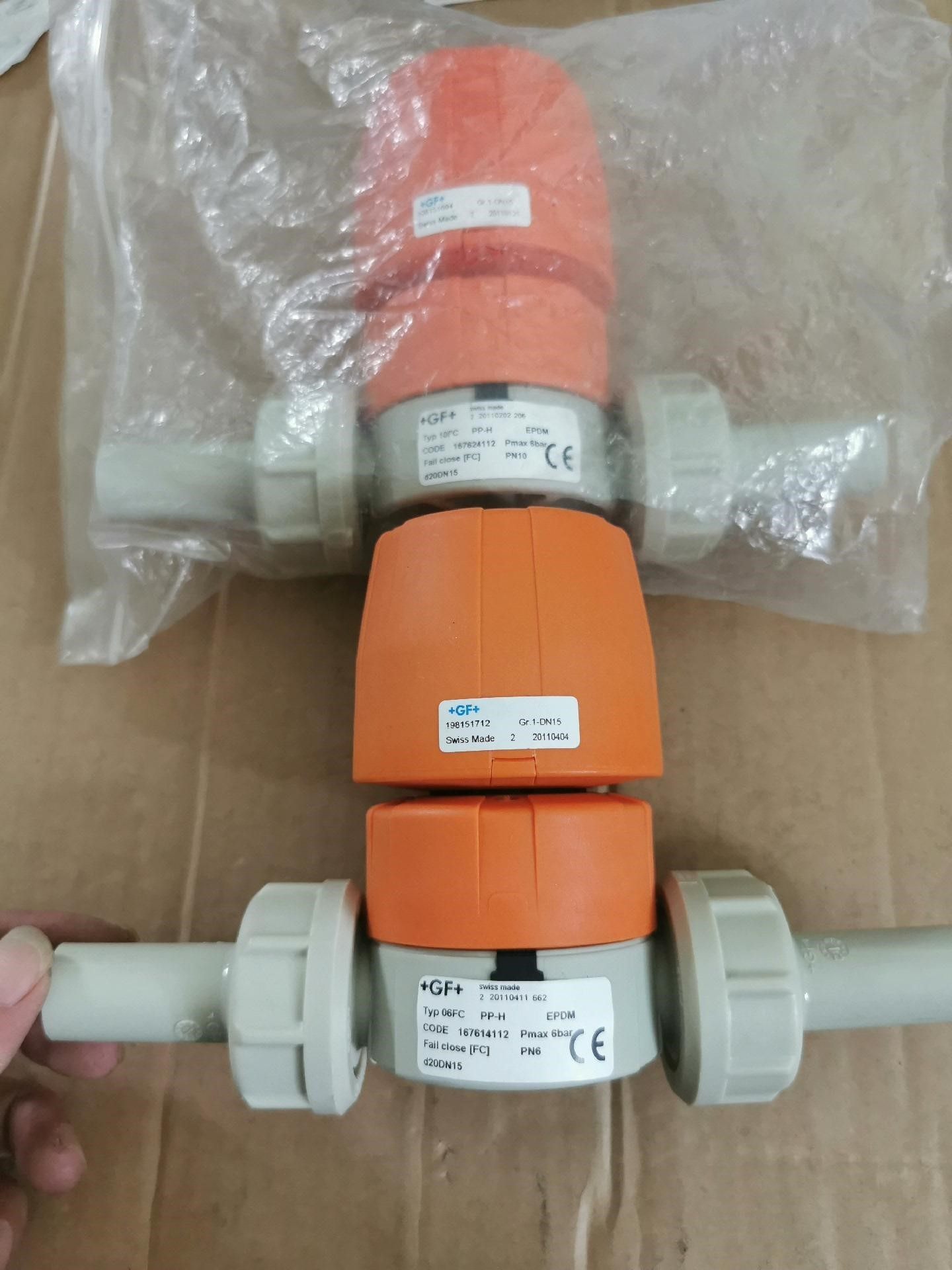 正品全新GF气动隔膜阀d20DN15半导体隔膜阀PP-H自动