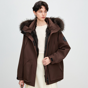 狐狸毛内胆派克服女2025冬季新款保暖皮草外套皮毛一体时尚年轻款