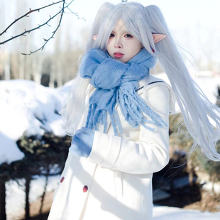 冬款加棉毛呢葬送的芙莉莲cos冬装魔法使精灵服常服面料c服衣服