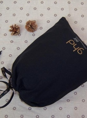 29包邮 GHD黑色加厚棉布抽绳束口袋 内衣杂物旅行拉绳分装收纳袋