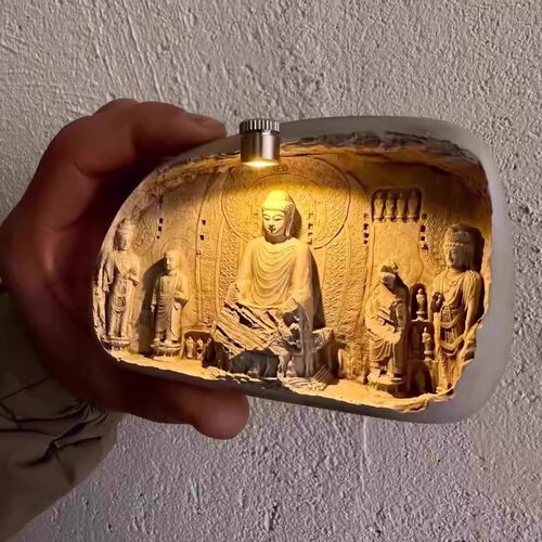 河南洛阳龙门石窟佛像夜灯冰箱贴